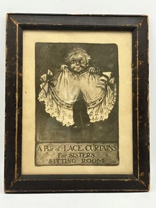 Bloomers Underwear Satire Caricature A Pair of Lace Curtains for Sisters Framed - Picture 1 of 7