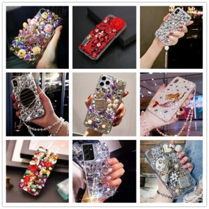 Girl's Bling Clear TPU Rubber Diamonds Glitter Rose Back Phone Case For Google - Picture 1 of 23