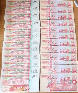 Suriname Lot of 24 Banknotes 10 Gulden 1995 (About) Unc - Picture 1 of 1