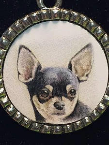 Dog Chihuahua Black Charm Tibetan Silver with 18" Necklace D3 BIN - Picture 1 of 3