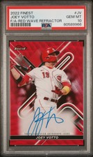 2022 Topps Finest Joey Votto Red Wave Refractor Auto /5 PSA 10