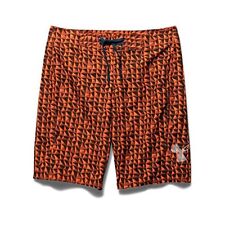 NWT Under Armour UA Bergwind Orange Black Loose Fit Swimsuit Boardshorts Mens 38