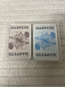 2 Sets Of Vintage Playing cards Harveys Brewery Lewes Blue Red New And Sealed - Picture 1 of 6