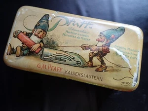 VINTAGE SEWING MACHINE  " PFAFF " TOOLS PARTS TIN BOX GERMANY GERMAN - Picture 1 of 7