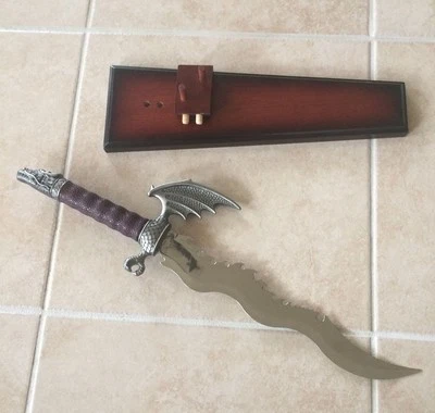 Vintage Samurai Dragon Sword Stainless Steel & Silver Tone Tomahawk New in Box  - Image 1 of 4