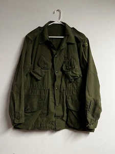 VINTAGE | Military Army Faded Green Fatigue Button Down Shirt Jacket sz M Adult - Picture 1 of 6