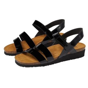 Naot Damen Kayla Sandalen EU 41 US 10 Braun Schwarz Lackleder Neu mit Karton - Bild 1 von 13