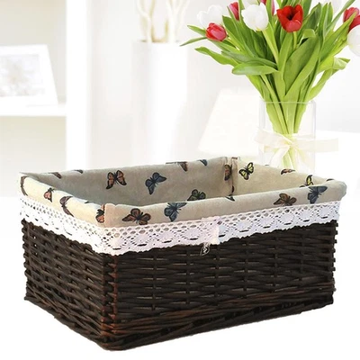  4 stücke Wicker Aufbewahrungskorb mit Schmetterlingsgedruckt Futter - Bild 1 von 4