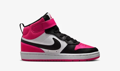 Nike Court Borough Mid 2 (PSV) Zapatos Niñas Jóvenes Rosa Negro Blanco HV0935 100 Foto 1 de 4