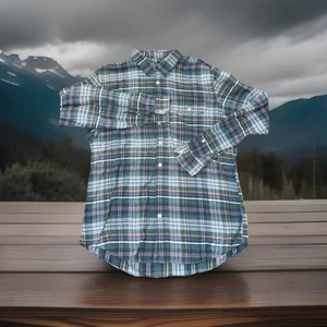 Eddie Bauer Herren Large Tall Flanellhemd mehrfarbig kariert 2 Brusttaschen - Bild 1 von 9