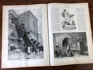 Revue L'ILLUSTRATION (Oct. 1895) Train Accident Gare Montparnasse Locomotive - Picture 1 of 3