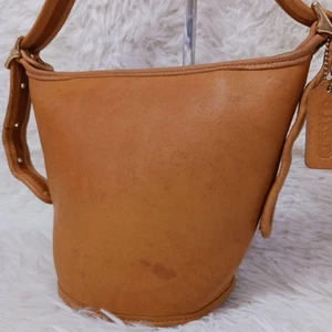 Mini bolso de hombro Old Coach 9019 amarillo vintage Bleecker Bucket Maggie Duffel - Imagen 1 de 16