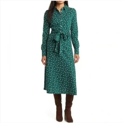 Vestido Camisa Midi Jersey Manga Larga Lunares Boden Laura Mujer Talla 12 Oficina Foto 1 de 4