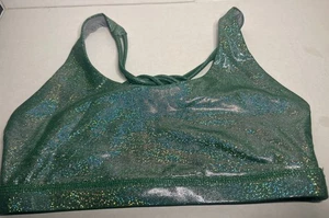Born Primitive Sport BH Größe Small grün mit mehrfarbigem Glitzer CrossFit Yoga - Bild 1 von 3