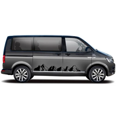 Aufkleber Set Bergpanorama 178x26cm Berge für Auto Wohnwagen Karminrot KX086 - Bild 1 von 4