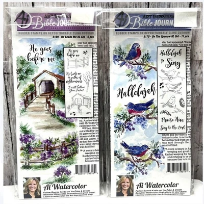 Impresiones artísticas DIARIO BÍBLICO Él me guía gorrión estampillas religiosas de goma Foto 1 de 2