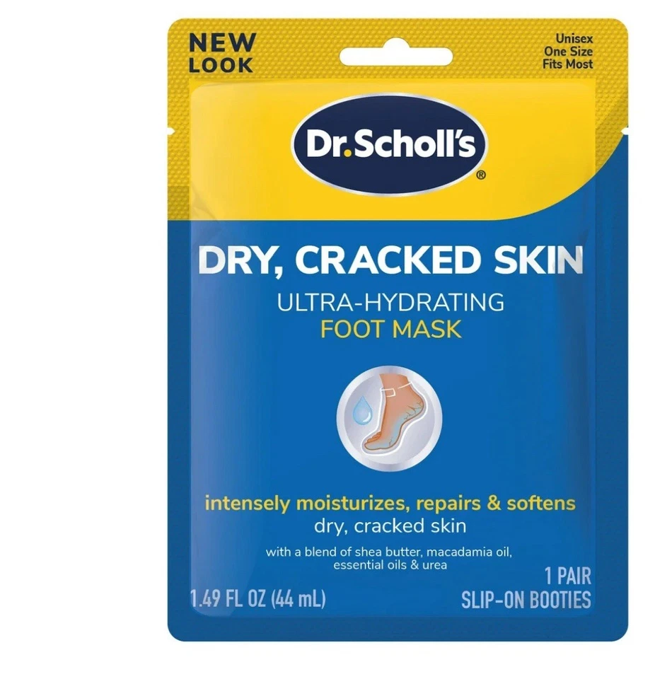 4pack Dr. Scholl's Ultra Hydrating Foot Peel Mask Moisturizes Repairs Softens
