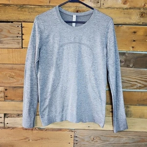 Lululemon Swiftly Relaxed Shirt Top Long-Sleeve Hip Length  Gray Heathered Sz 6 - Picture 1 of 6
