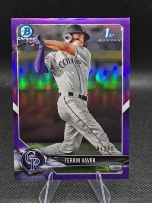 2018 Bowman Draft Terrin Vavra 1st Bowman Purple Refractor 99/250 #BDC-5 - Image 1 of 2