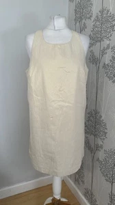 Topshop Kate Moss cream gold shimmer racer back mini shift dress size 14 - Picture 1 of 9