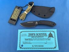 TOPS Crow Hawke Knife Black G-10 1095 Carbon Steel Kydex Sheath