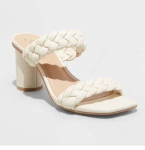 Women's Basil Heels A New Day - Universal Thread Cream Size 7,71/2 - Picture 1 of 12