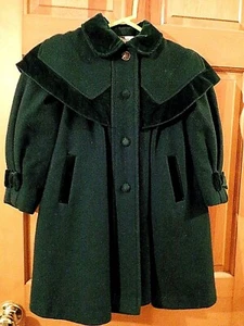 Vintage Petite Coquette Victorian Childs Wool Coat with Dust Cape Made in Canada - Bild 1 von 12