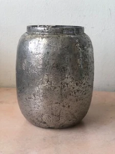 Unique and Stunning Large Vintage Silver Mercury or Metal Coated Glass Vase - Picture 1 of 24