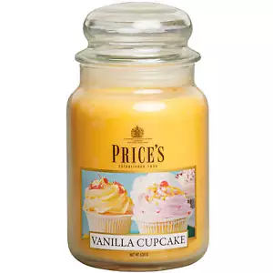 Price's Candles Large Jar Vanilla Cupcake 150 Hours Burn Time Prices Candles - Picture 1 of 2