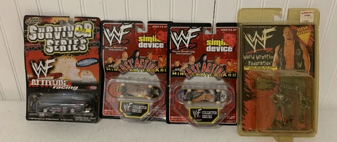 WWF Stone Cold Steve Austin Lot Skateboard Key Chain Dragster Diecast Cover
