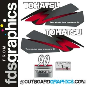 Kit de calcomanías/pegatinas motor fueraborda Tohatsu 90hp TLDI - rojo - Imagen 1 de 1