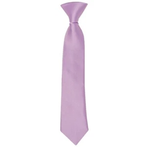Pre Tied Lilac Satin Boys Tie Age 4-7 Childrens Tie Plain Wedding Tie Purple Tie - Picture 1 of 2