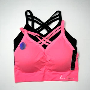 XOXO Womens 2 Pack Adjustable Strap Strappy Front Comfort Bra Set Plus Size 1X - Picture 1 of 7