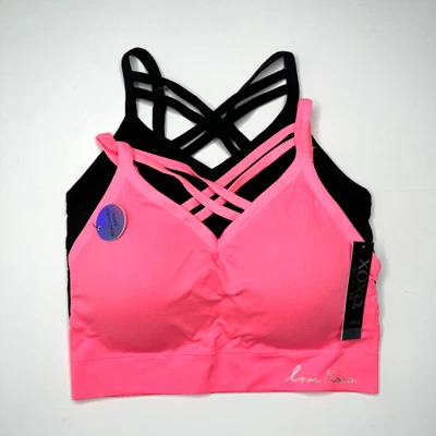 XOXO Womens 2 Pack Adjustable Strap Strappy Front Comfort Bra Set Plus Size 1X - Image 1 of 4