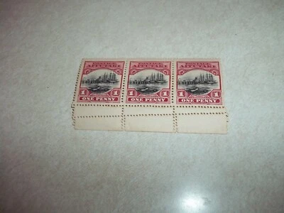 AITUTAKI COOK ISLANDS STAMPS SG 25 Scott 29 RARE DOUBLE PERFS STRIP OF 3 OG H - Image 1 of 2