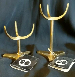 NOS Arthur Court Designs Messing kurz Medium Mini KRALLENSTÄNDER Paar Etikett 1970er - Bild 1 von 10