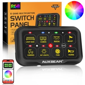 AUXBEAM RGB 8 Gang Switch Panel Touch On-Off Led Switch Control Marine Boat ATV - Picture 1 of 9