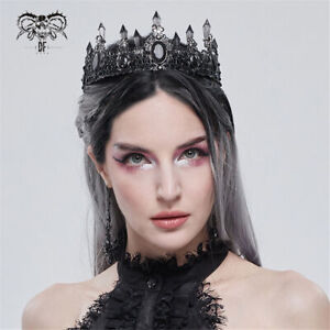Devil Fashion Mysterious And Elegant Darkness Crystal Stone Ladies Gothic Crown