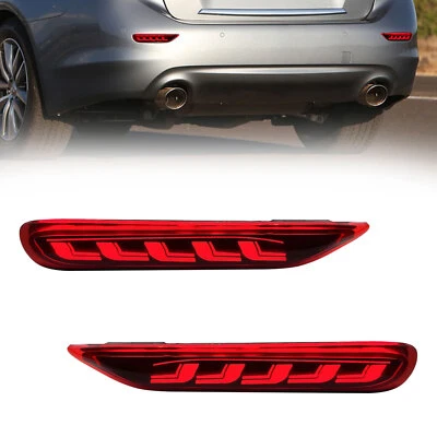 LED Reflector Rear Turn Signal Brake Lights For Infiniti Q50 Nissan Rogue Red — 第 1/4 张图片