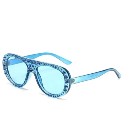 Gafas de sol redondas con pedrería para mujeres Diseñador de moda Diamante Gafas de sol  Foto 1 de 4