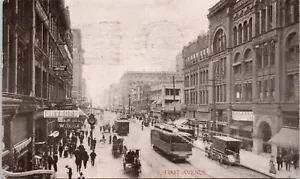 Cartolina Washington Seattle WA First Avenue Street Car Signage 1st Ave Buggy St - Foto 1 di 2