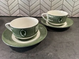 Colonial Homestead by Royal Green Cup And Barrel Saucer - Set of 2 - Picture 1 of 7