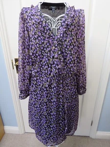 Baby Doll Frilly Dress Size 22 Purple Ditsy Floral Ruffle Feminine Plus Boho - Picture 1 of 6