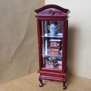 Mirror Backed Display Cabinet with Accessories for 1/12 scale dolls house shop