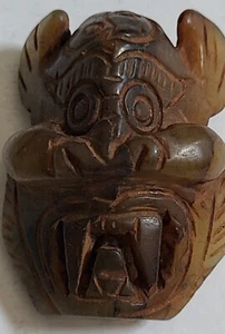 Nephrit Grimasse Schnalle Figur 鬼脸扣 t1 - Bild 1 von 7