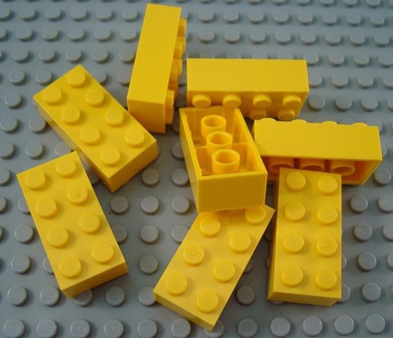 New LEGO Lot of 8 Yellow 2x4 Building Block Bricks - Image 1 of 1