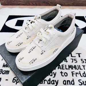 Fear of God Grey and Off-White 101 Allover Logo Print Lace-Up Low Top Sneakers - Picture 1 of 8