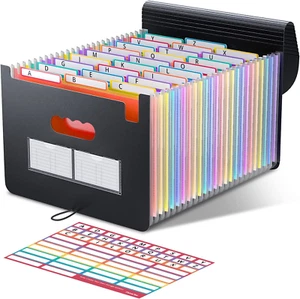 26 Pockets Accordion File Folder Organizer, Expanding Filing Box A4 Letter Size - Picture 1 of 12