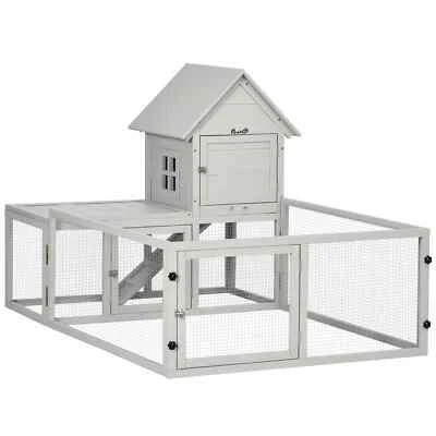 Indoor Rabbit Hutch, Guinea Pig Cage, with Slide-Out Tray, Large Fenced - Image 1 of 4