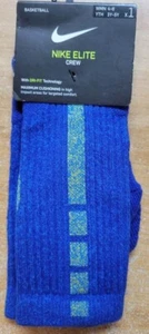  NIKE KIDS ELITE BASKETBALL CREW SOCKS, BLUE, SMALL - Picture 1 of 2